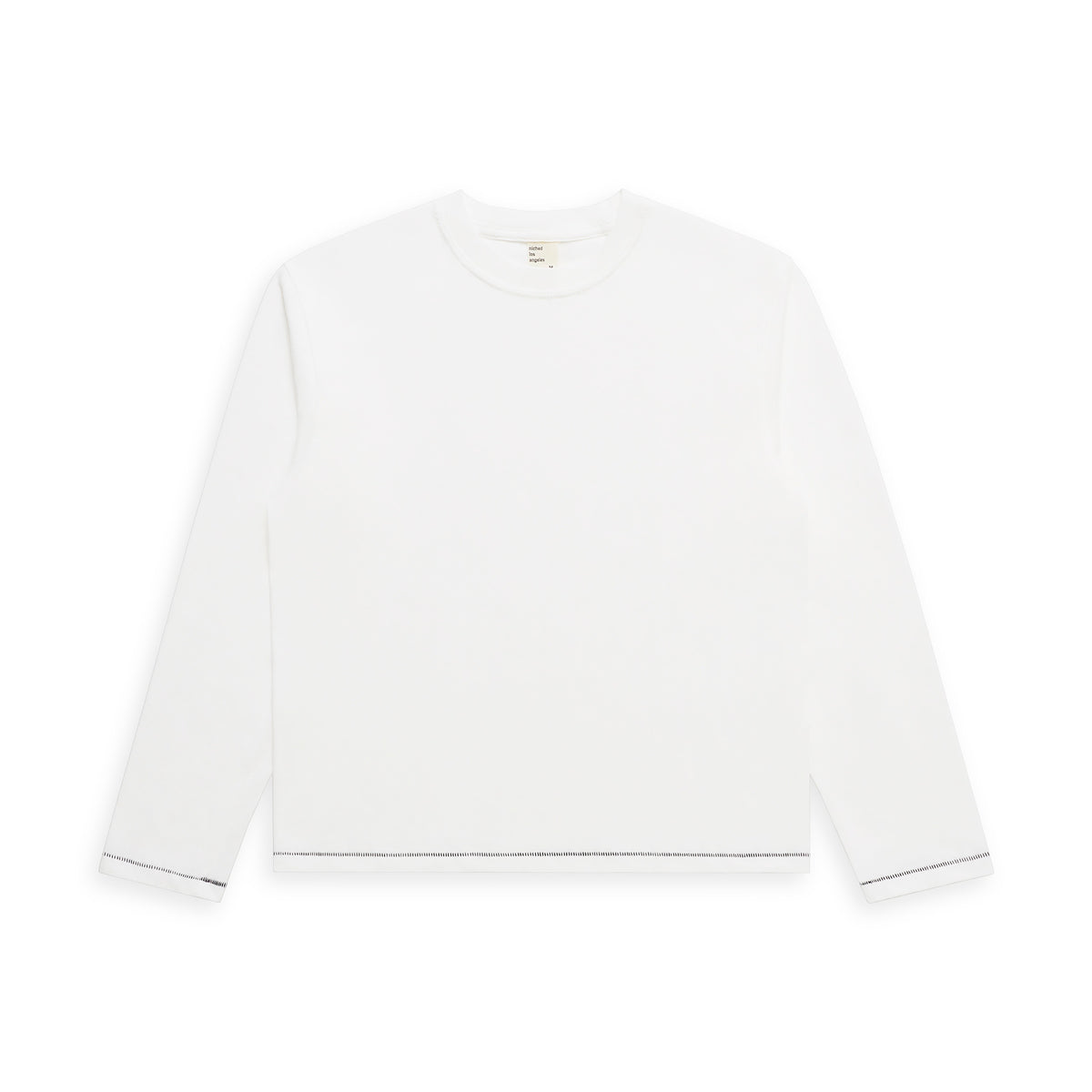 white contrast stitch longsleeve